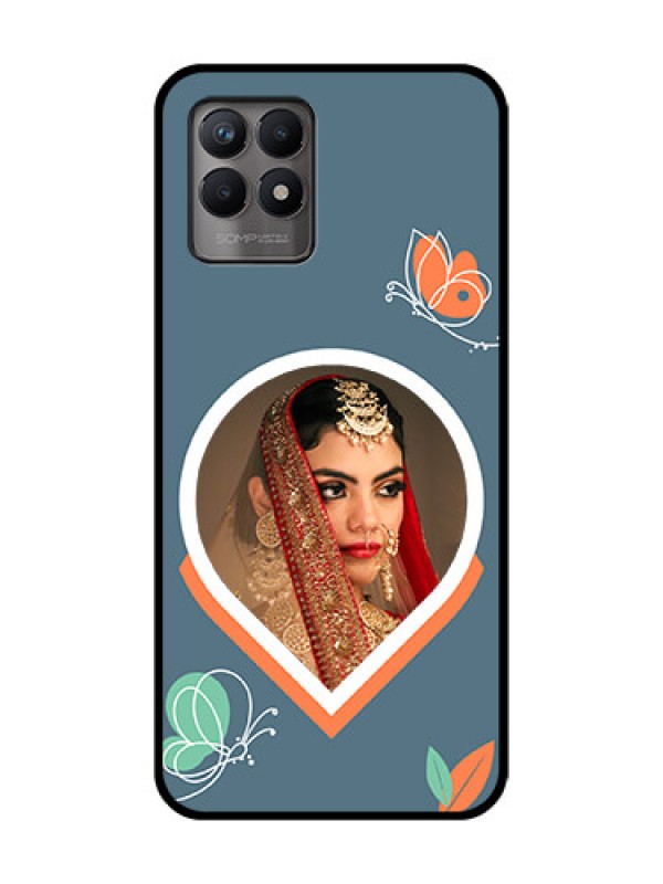 Custom Realme 8i Custom Metal Phone Case - Droplet Butterflies Design