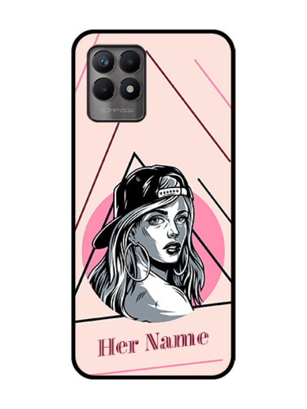 Custom Realme 8i Custom Metal Phone Case - Rockstar Girl Design