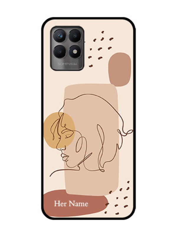 Custom Realme 8i Custom Metal Phone Case - Calm Woman Line Art Design