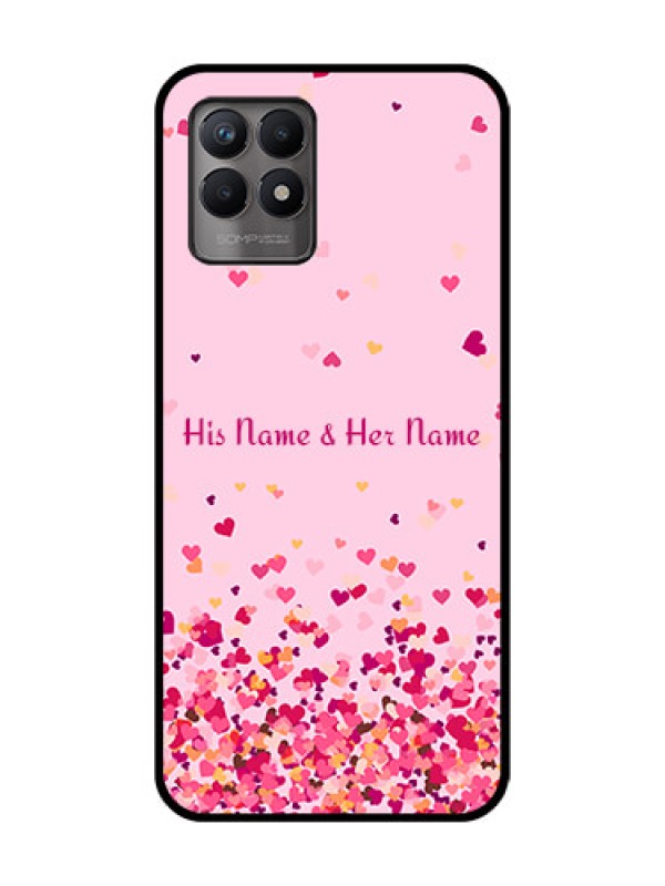 Custom Realme 8i Custom Metal Phone Case - Floating Hearts Design