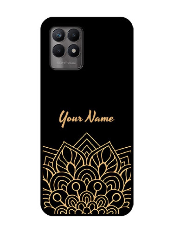 Custom Realme 8i Custom Metal Phone Case - Golden Mandala Design