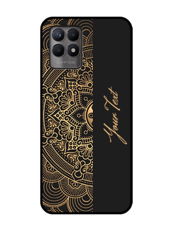 Custom Realme 8i Custom Metal Phone Case - Mandala Art With Custom Text Design