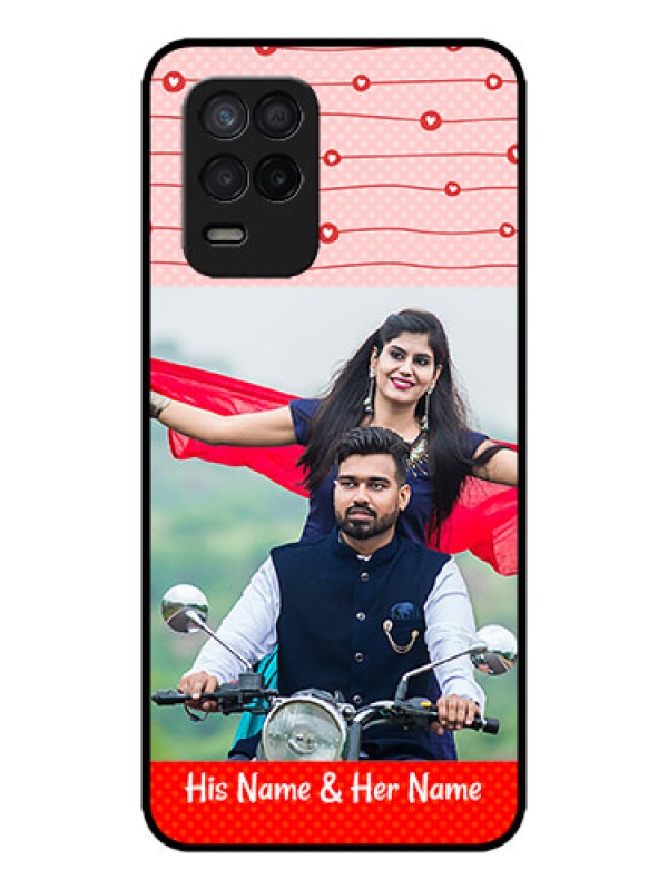 Custom Realme 8s 5G Custom Metal Phone Case - Red Pattern Case Design