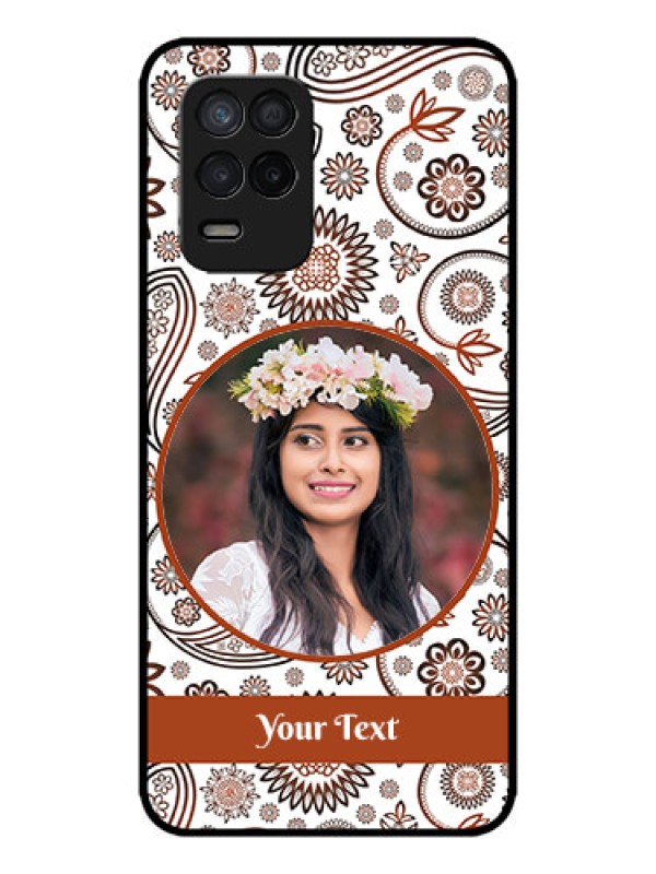 Custom Realme 8s 5G Custom Metal Phone Case - Abstract Flower Design