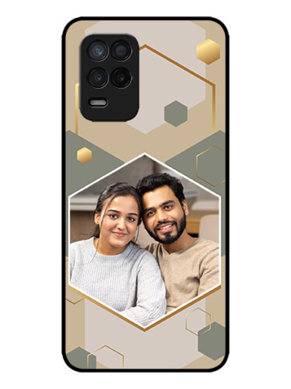 Custom Realme 8s 5G Custom Metal Phone Case - Stylish Hexagon Pattern Design