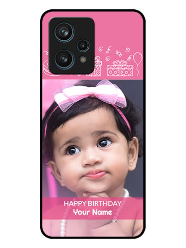 Custom Realme 9 4G Custom Metal Phone Case - With Birthday Line Art Design