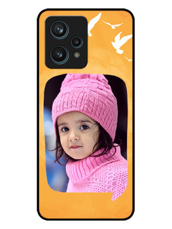 Custom Realme 9 4G Custom Metal Phone Case - Water Color Design With Bird Icons