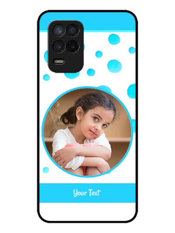 Custom Realme 9 5G Custom Metal Phone Case - Blue Bubbles Pattern Design