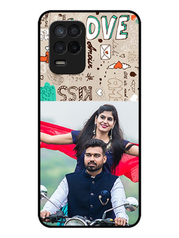 Custom Realme 9 5G Custom Metal Phone Case - Love Doodle Pattern