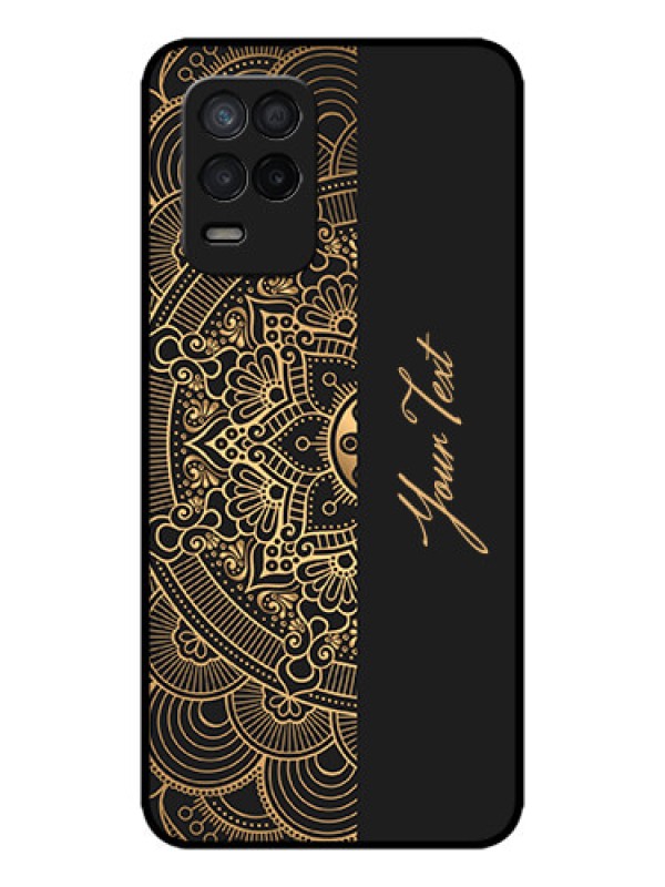 Custom Realme 9 5G Custom Metal Phone Case - Mandala Art With Custom Text Design