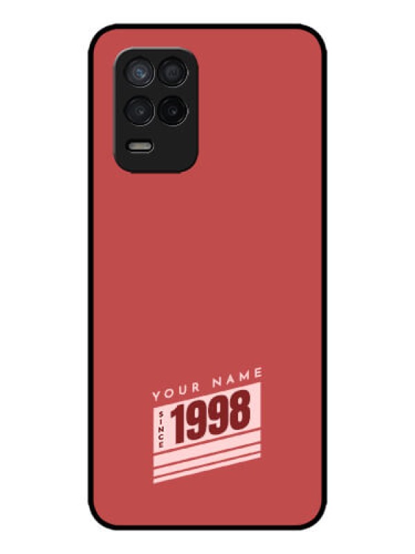 Custom Realme 9 5G Custom Metal Phone Case - Red Custom Year Of Birth Design