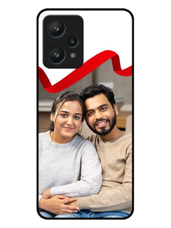 Custom Realme 9 Pro 5G Custom Metal Phone CaseRed Ribbon Frame Design