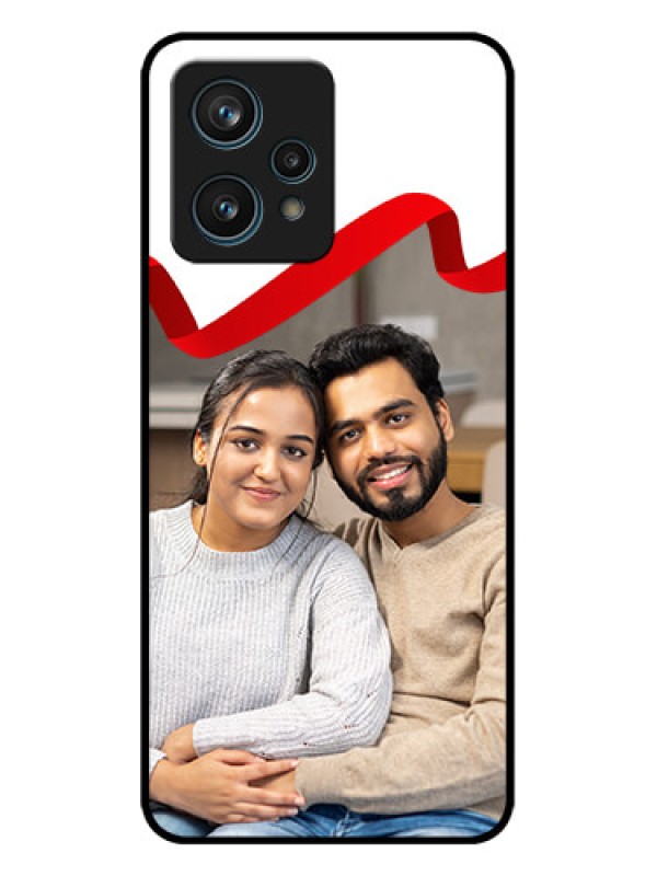 Custom Realme 9 Pro Plus 5G Custom Metal Phone CaseRed Ribbon Frame Design