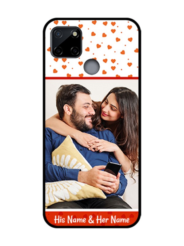 Custom Realme C12 Custom Metal Phone Case - Orange Love Symbol Design