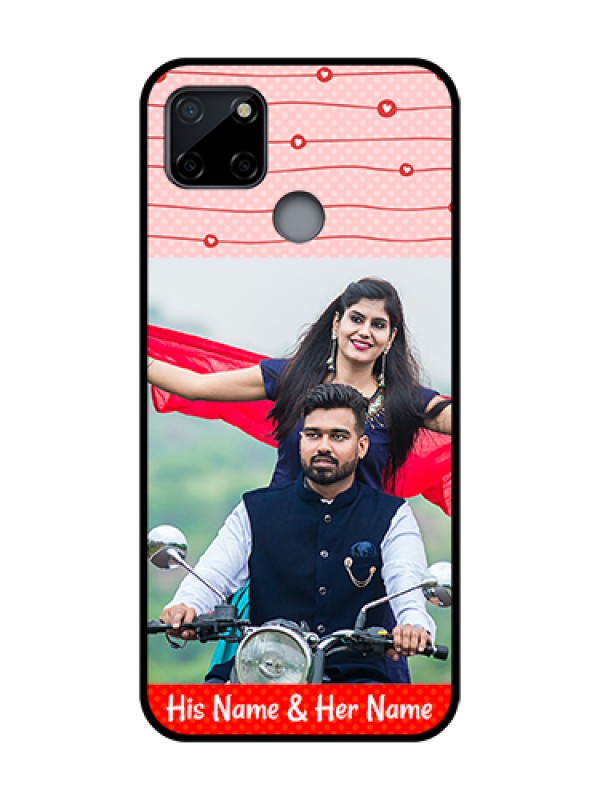 Custom Realme C12 Custom Metal Phone Case - Red Pattern Case Design