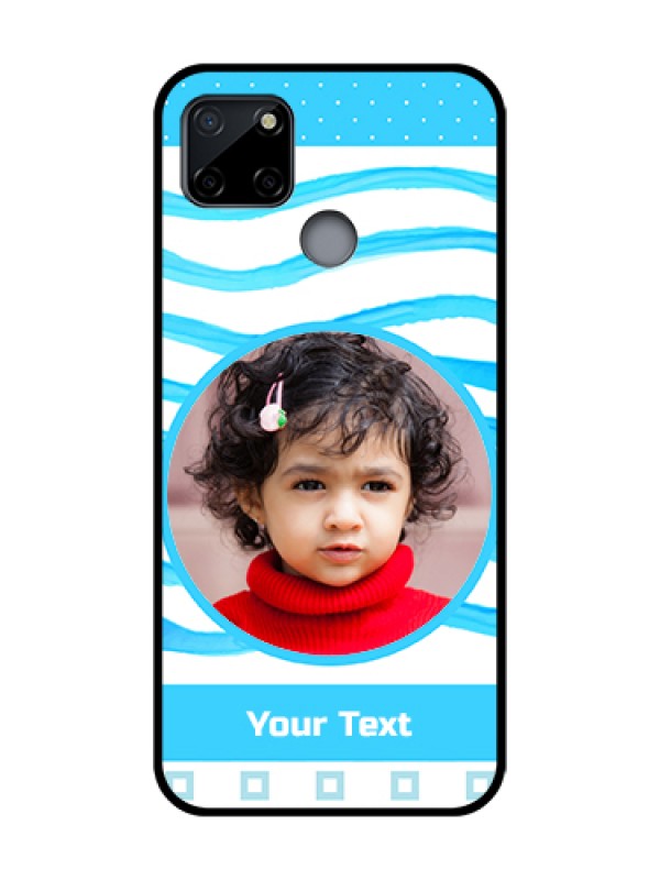 Custom Realme C12 Custom Metal Phone Case - Simple Blue Case Design