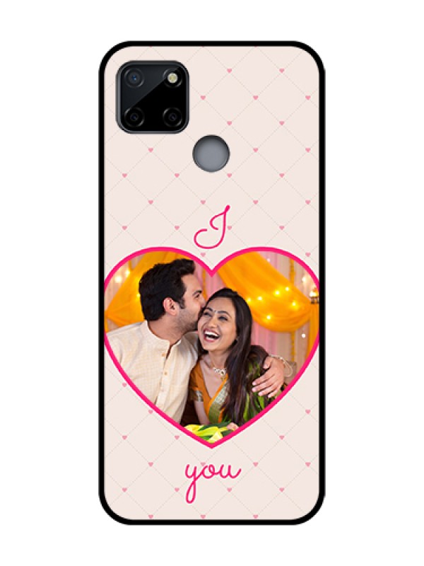 Custom Realme C12 Custom Metal Phone Case - Heart Shape Design