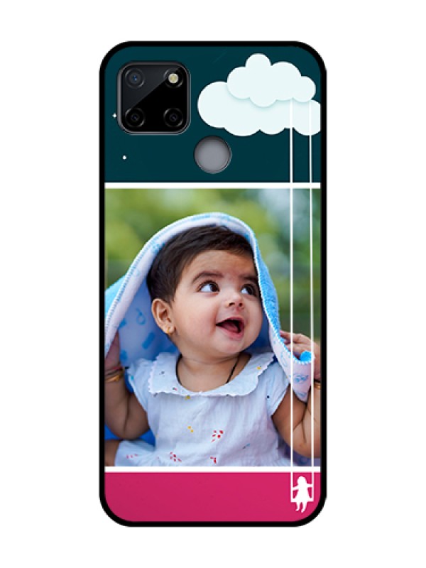Custom Realme C12 Custom Metal Phone Case - Cute Girl With Cloud Design