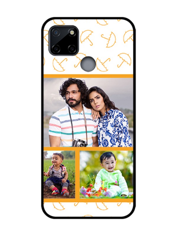 Custom Realme C12 Custom Metal Phone Case - Yellow Pattern Design
