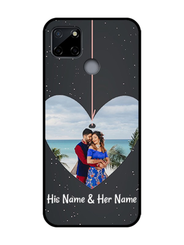 Custom Realme C12 Custom Metal Phone Case - Hanging Heart Design