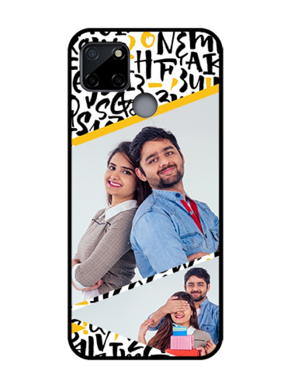 Custom Realme C12 Custom Metal Phone Case - Letters Pattern Design