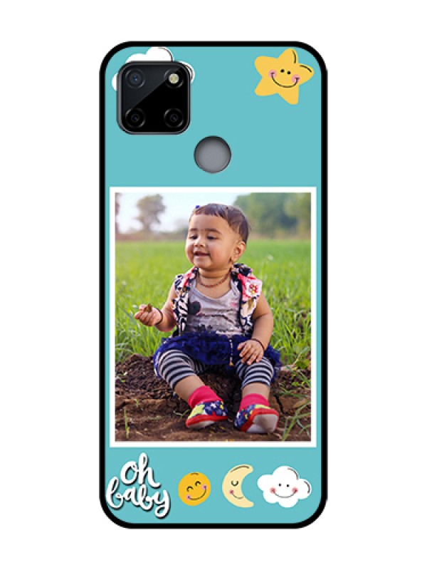 Custom Realme C12 Custom Metal Phone Case - Smiley Kids Stars Design