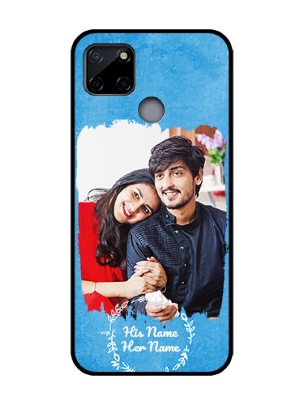 Custom Realme C12 Custom Metal Phone Case - Blue Color Vintage Design