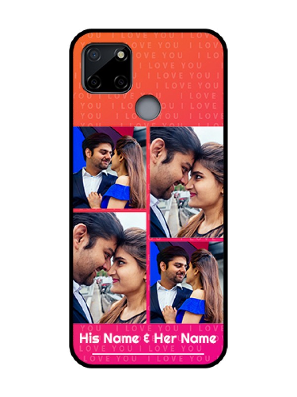 Custom Realme C12 Custom Metal Phone Case - I Love You Pink Design