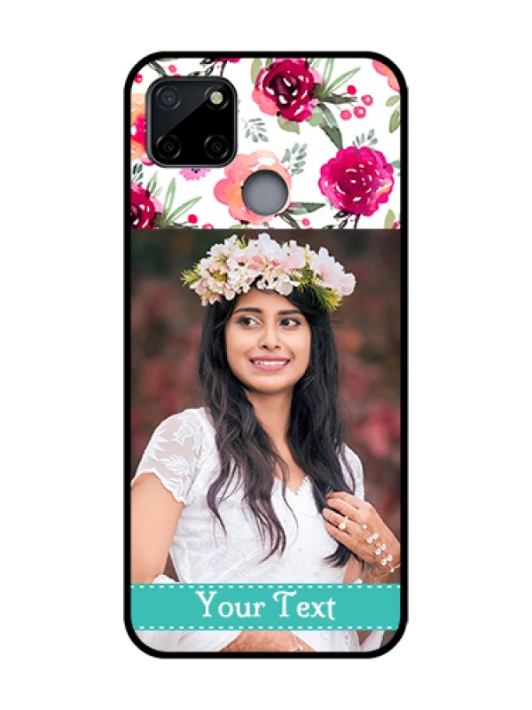 Custom Realme C12 Custom Metal Phone Case - Water Colors Floral Design