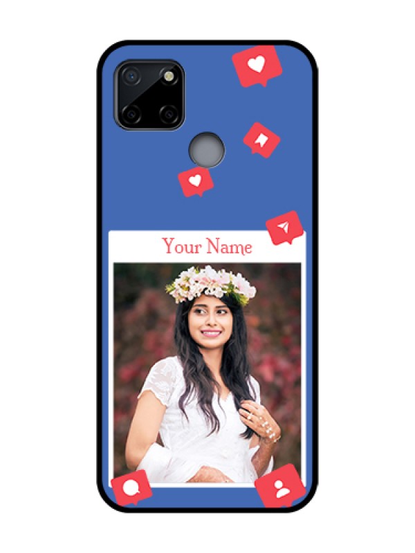 Custom Realme C12 Custom Metal Phone Case - Like Share And Comment Design