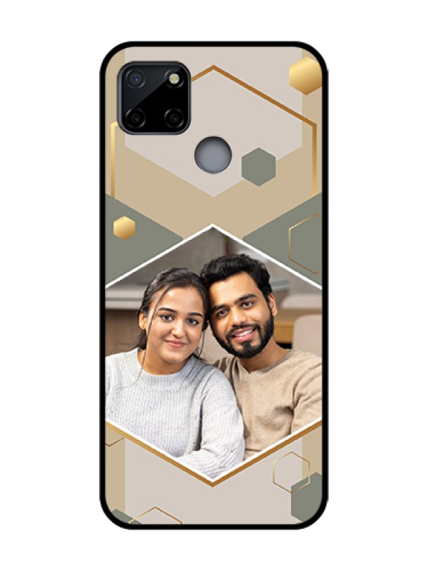 Custom Realme C12 Custom Metal Phone Case - Stylish Hexagon Pattern Design