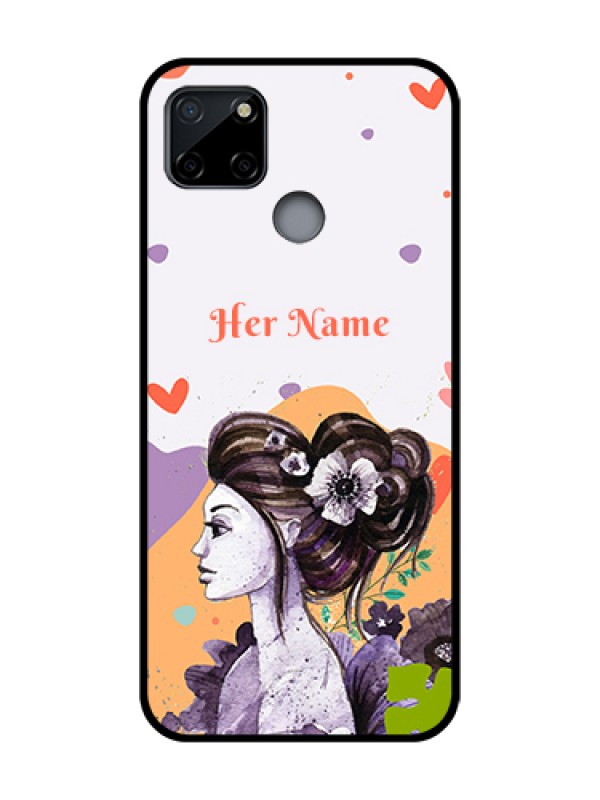 Custom Realme C12 Custom Metal Phone Case - Woman And Nature Design
