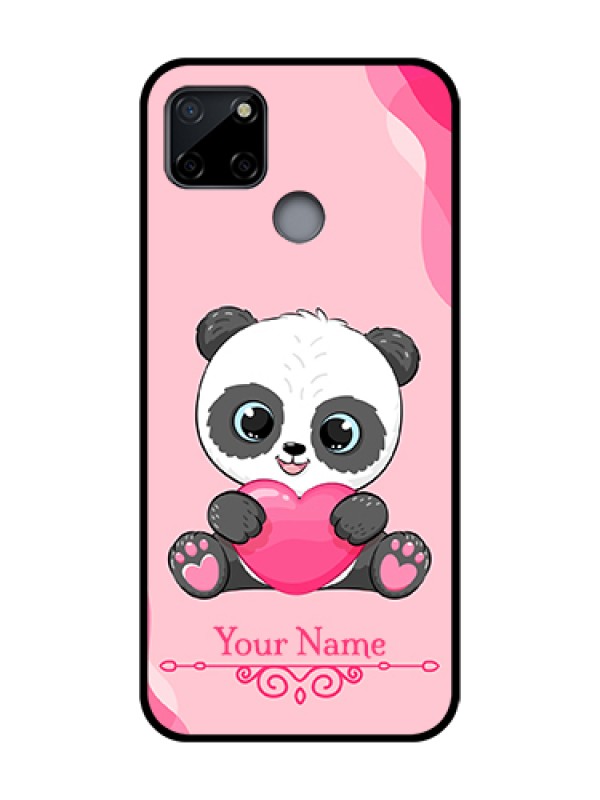 Custom Realme C12 Custom Metal Phone Case - Cute Panda Design