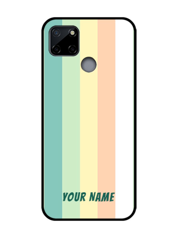 Custom Realme C12 Custom Metal Phone Case - Multi - Colour Stripes Design