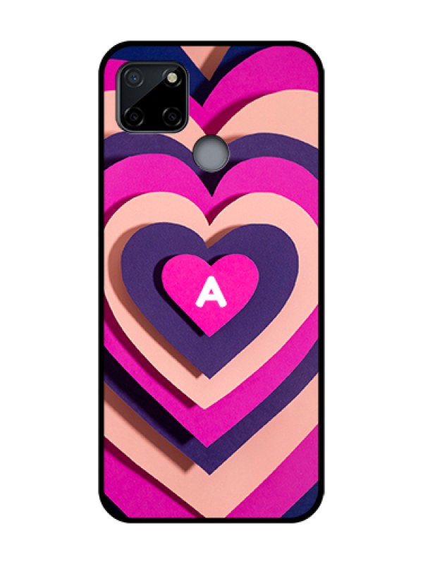 Custom Realme C12 Custom Metal Phone Case - Cute Heart Pattern Design