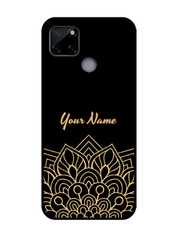 Custom Realme C12 Custom Metal Phone Case - Golden Mandala Design