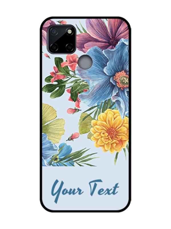 Custom Realme C12 Custom Metal Phone Case - Stunning Watercolored Flowers Painting Design