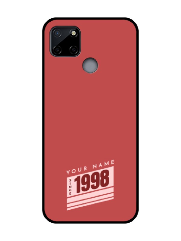 Custom Realme C12 Custom Metal Phone Case - Red Custom Year Of Birth Design