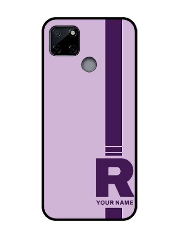 Custom Realme C12 Custom Metal Phone Case - Simple Dual Tone Stripe With Name Design