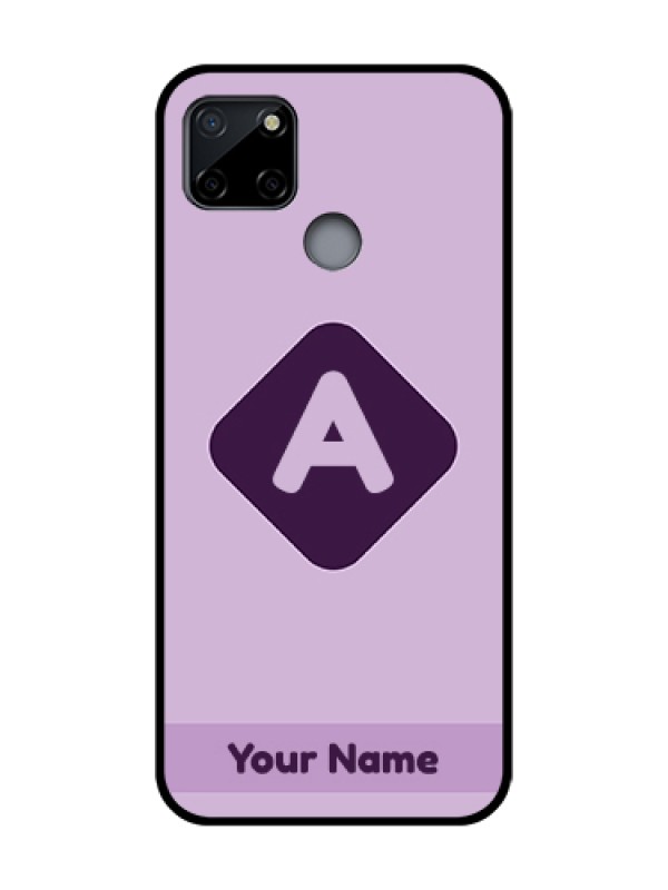 Custom Realme C12 Custom Metal Phone Case - Custom Letter In Curved Badge Design