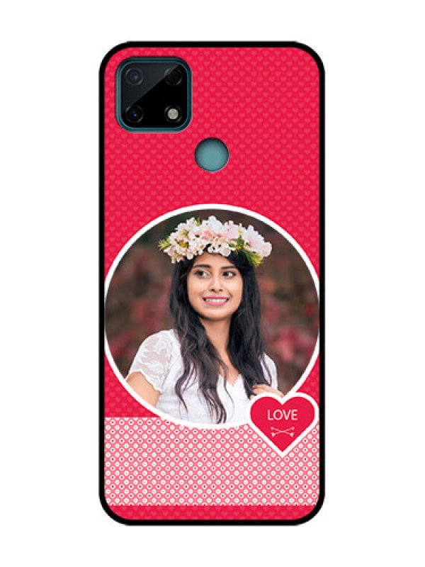 Custom Realme C25 Custom Metal Phone Case - Pink Color Pattern Design