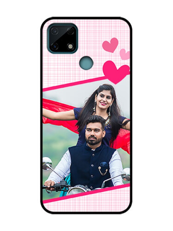 Custom Realme C25 Custom Metal Phone Case - Love Shape Heart Design