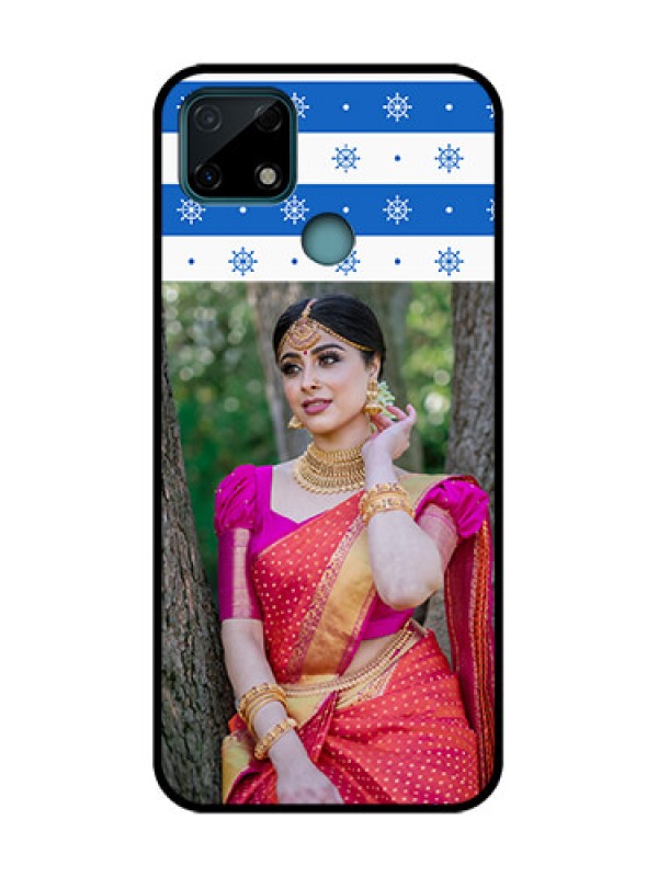 Custom Realme C25 Custom Metal Phone Case - Snow Pattern Design