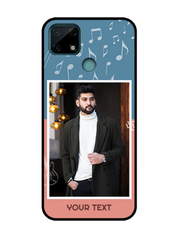 Custom Realme C25 Custom Metal Phone Case - With Color Musical Note Design