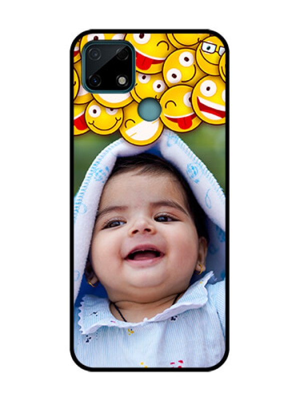 Custom Realme C25 Custom Metal Phone Case - With Smiley Emoji Design