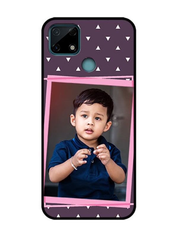 Custom Realme C25 Custom Metal Phone Case - Triangle Pattern Dotted Design