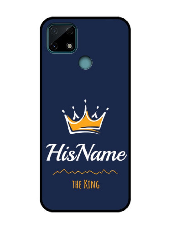 Custom Realme C25 Custom Metal Phone Case - King With Name Design