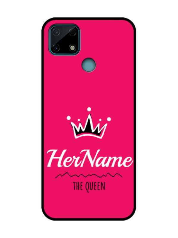 Custom Realme C25 Custom Metal Phone Case - Queen With Name Design