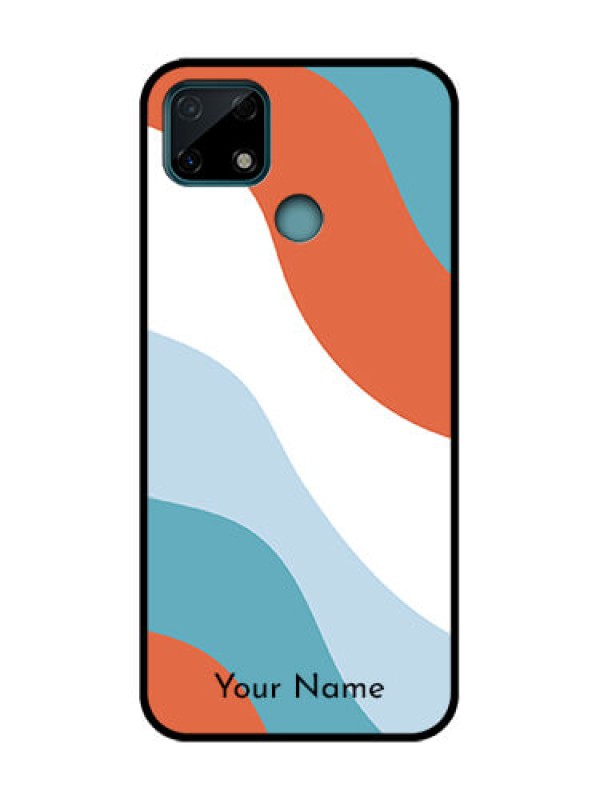 Custom Realme C25 Custom Metal Phone Case - Coloured Waves Design