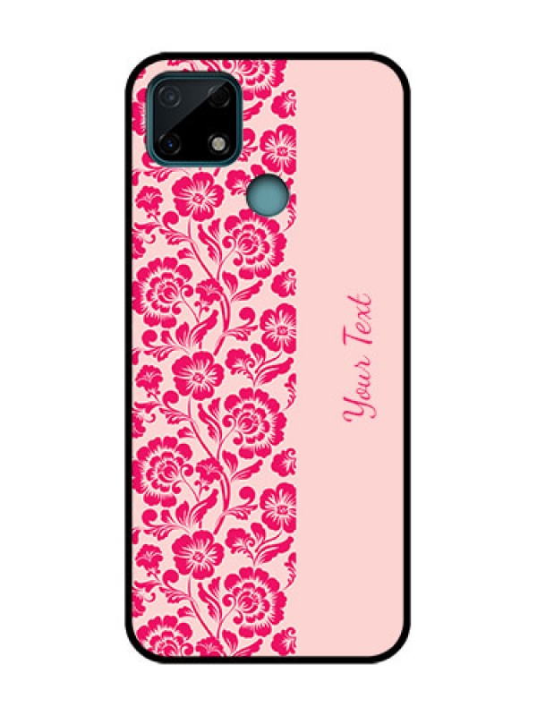 Custom Realme C25 Custom Metal Phone Case - Attractive Floral Pattern Design